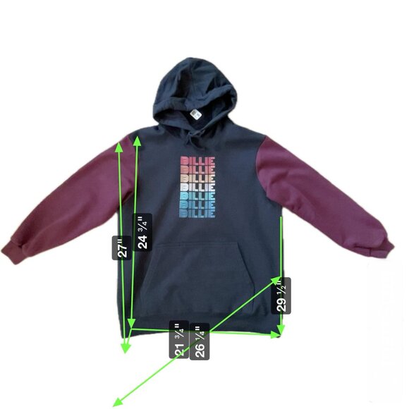 Custom "BILLIE" Sweatshirt Black or could be Billy Eilish M Hoodie - Picture 5 of 6